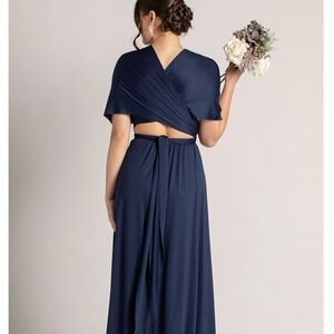 Infinity Cocktail Dress w/Bandeau in Navy, Poly/Spandex Blend for Stretch,Size M